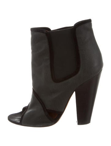 Givenchy Canvas Peep-Toe Ankle Boots