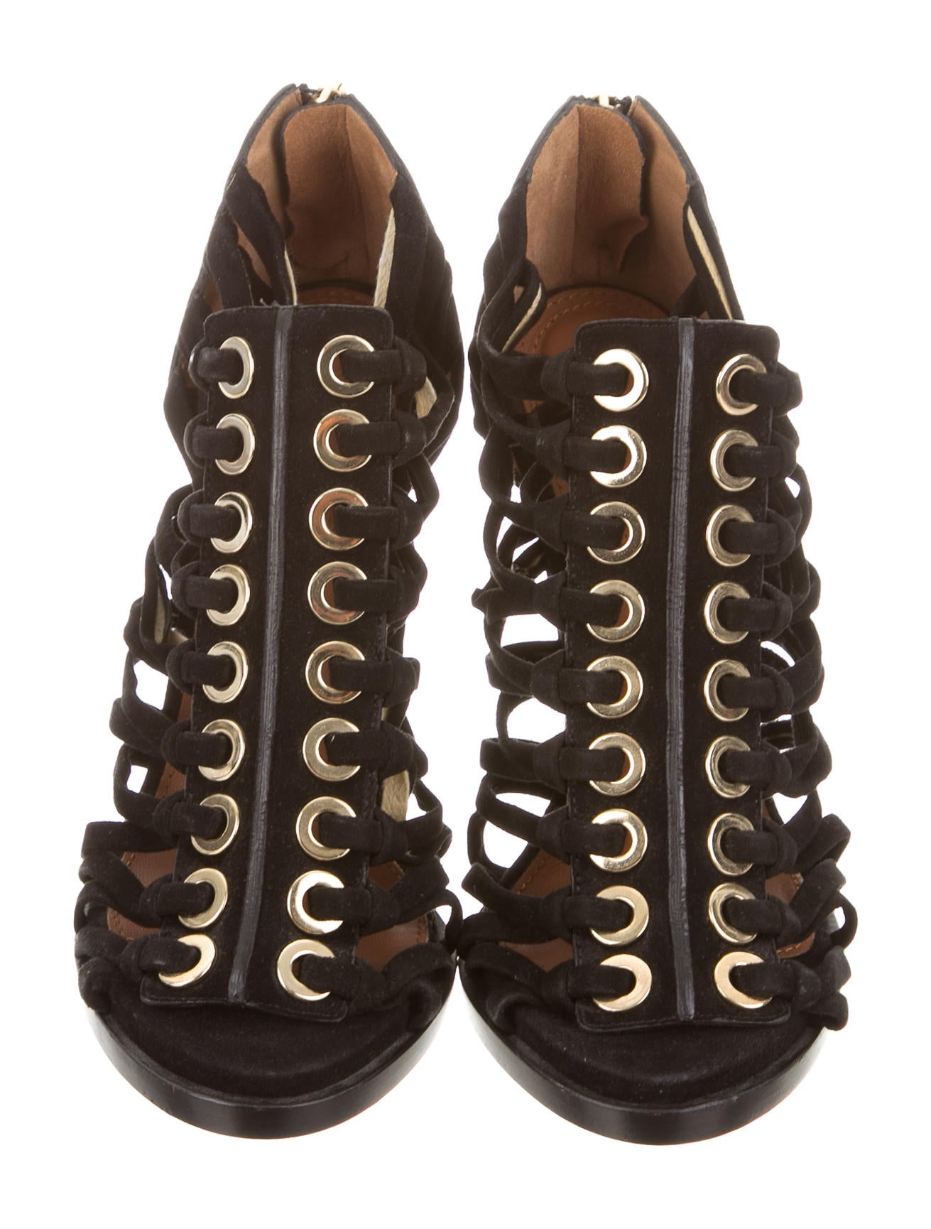 Gianvito Rossi Suede Cage Sandals - Shoes - GIT25648 | The RealReal