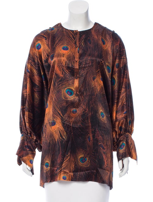 Givenchy 2015 Silk Blouse Orange