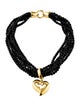Givenchy Beaded Heart Collar Necklace