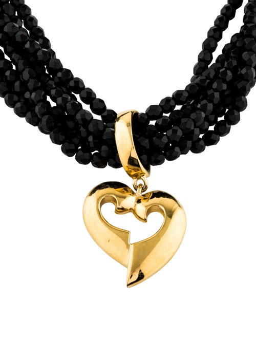Givenchy Beaded Heart Collar Necklace