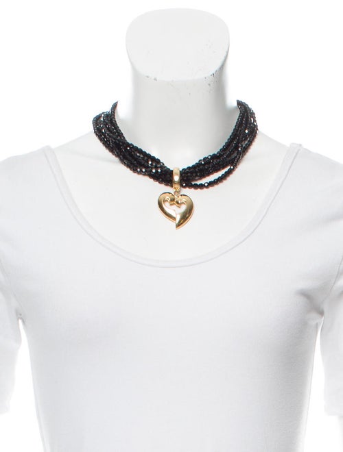 Givenchy Beaded Heart Collar Necklace
