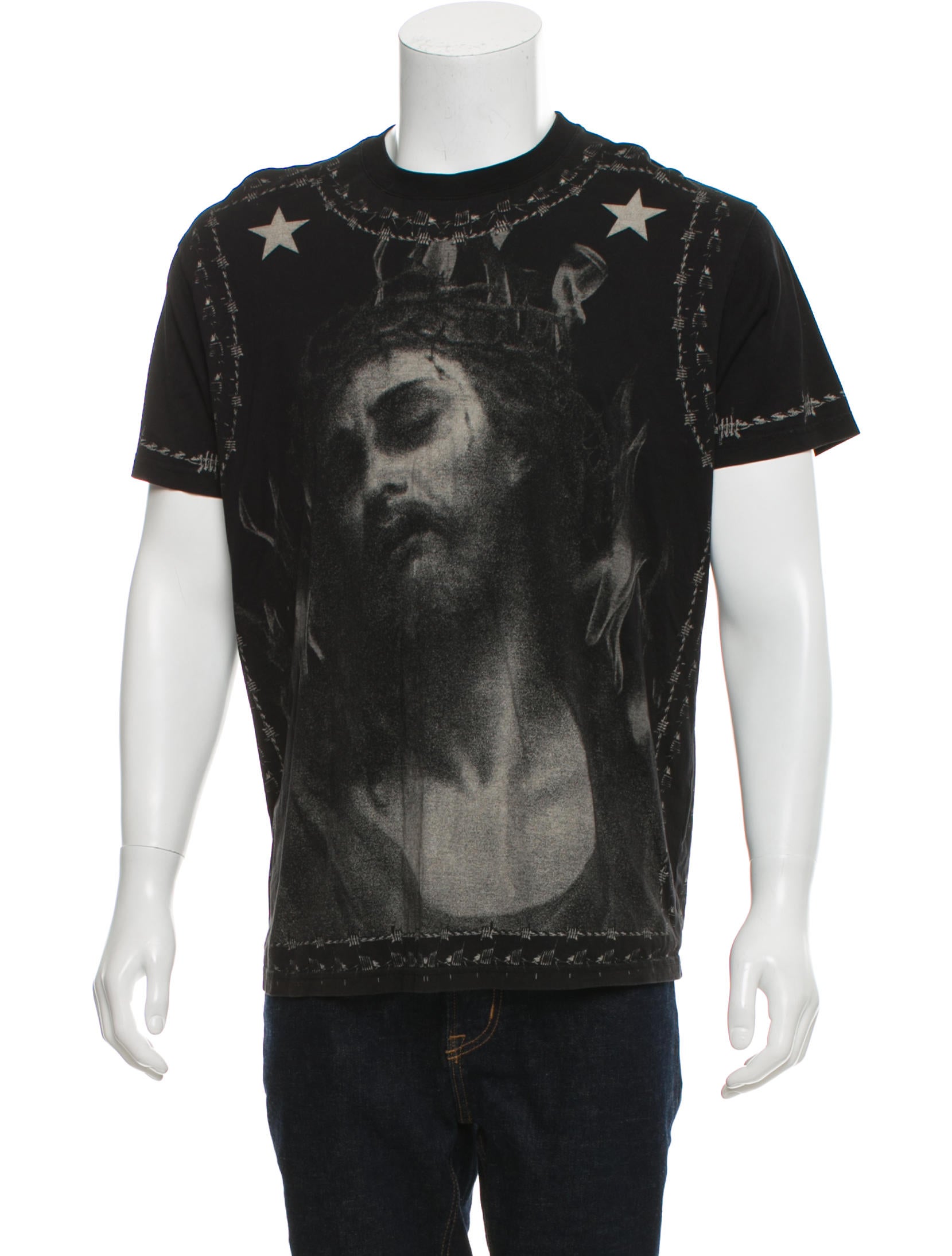 Givenchy 2016 Barbed Wire Jesus Print T-Shirt