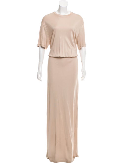 Givenchy Short Sleeve Evening Dress Beige