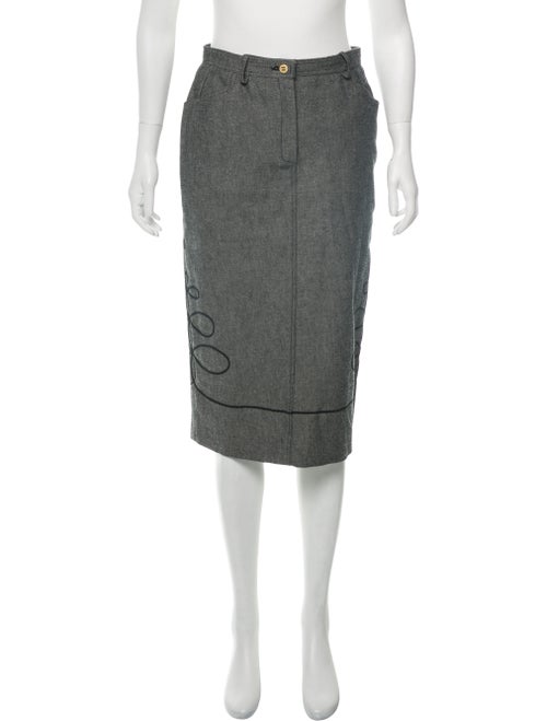 Givenchy Embroidered Denim Skirt Black