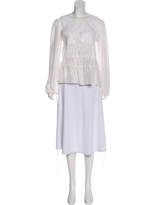 Givenchy Silk Long Sleeve Blouse White