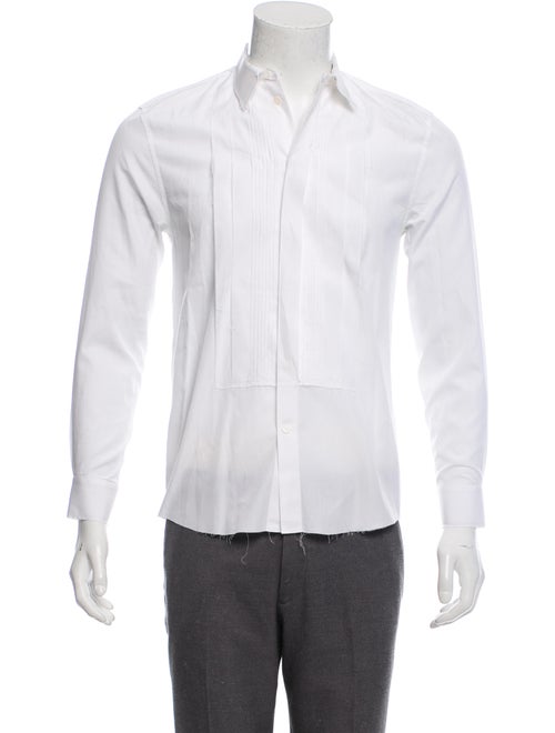 Givenchy Pleated Raw-Edge Shirt white