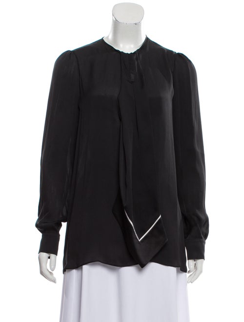 Givenchy Silk Long Sleeve Blouse Black