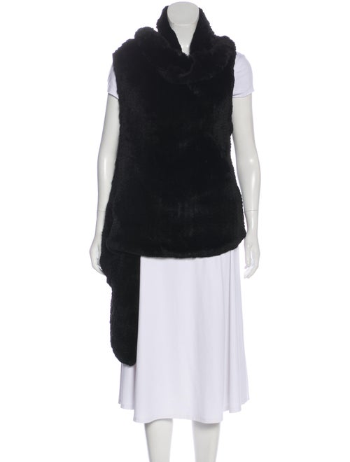 Givenchy Shawl-Collar Fur Vest Black