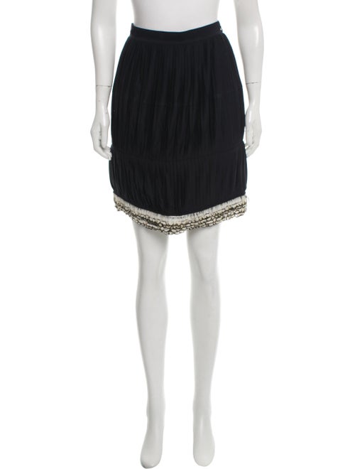 Givenchy Feather Trim Mini Skirt Black