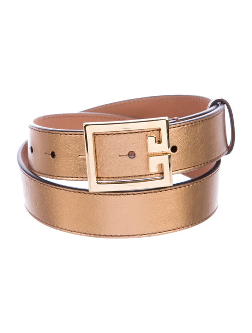 Givenchy Metallic Leather Belt Gold