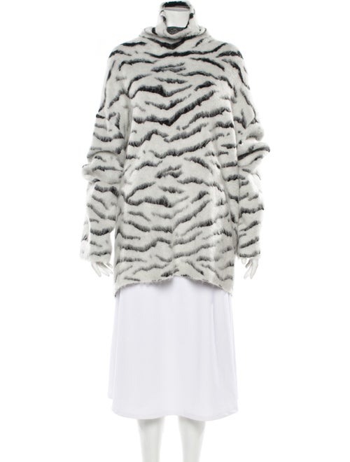 Givenchy Animal Print Turtleneck Sweater White