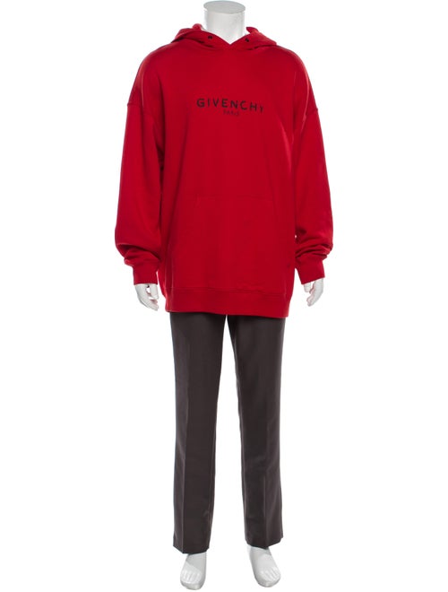 Givenchy Crew Neck Long Sleeve Hoodie Red