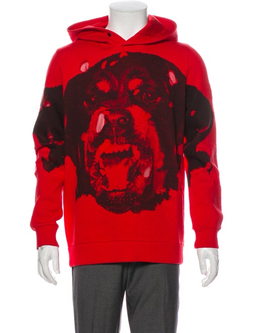 Givenchy Graphic Print Crew Neck Hoodie Red