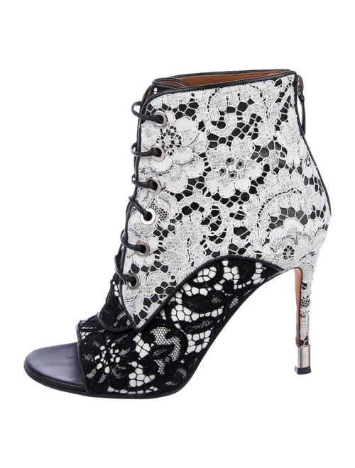 Givenchy Lace Pattern Leather Trim Embellishment L