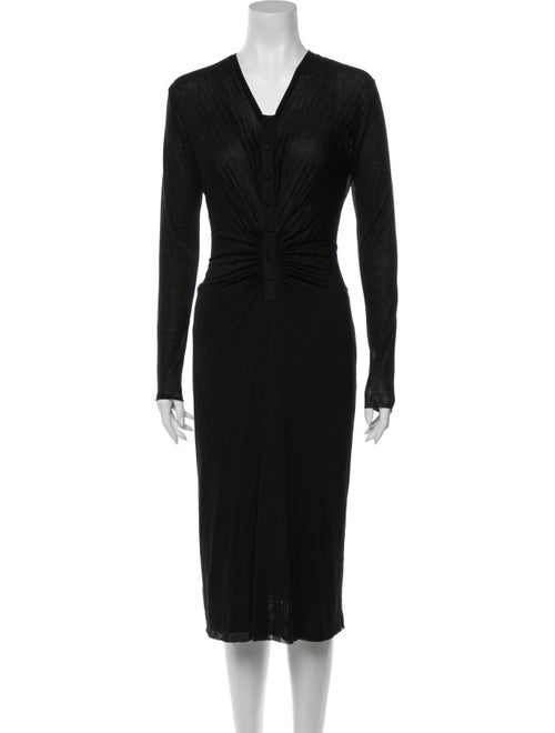 Givenchy V-Neck Midi Length Dress Black