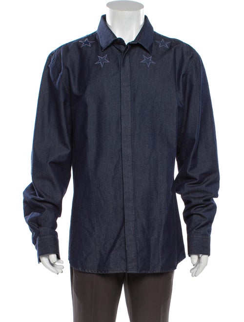 Givenchy Long Sleeve Dress Shirt Blue