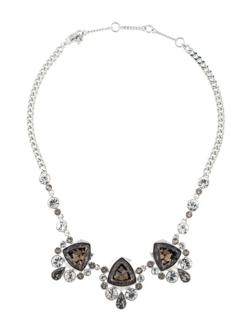 Givenchy Crystal Collar Necklace Silver