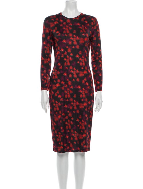 Givenchy Floral Print Knee-Length Dress Black