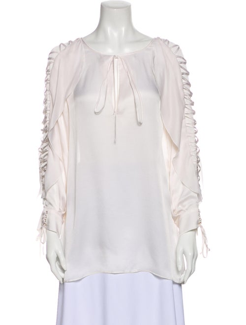 Givenchy Silk Tie Neck Blouse White