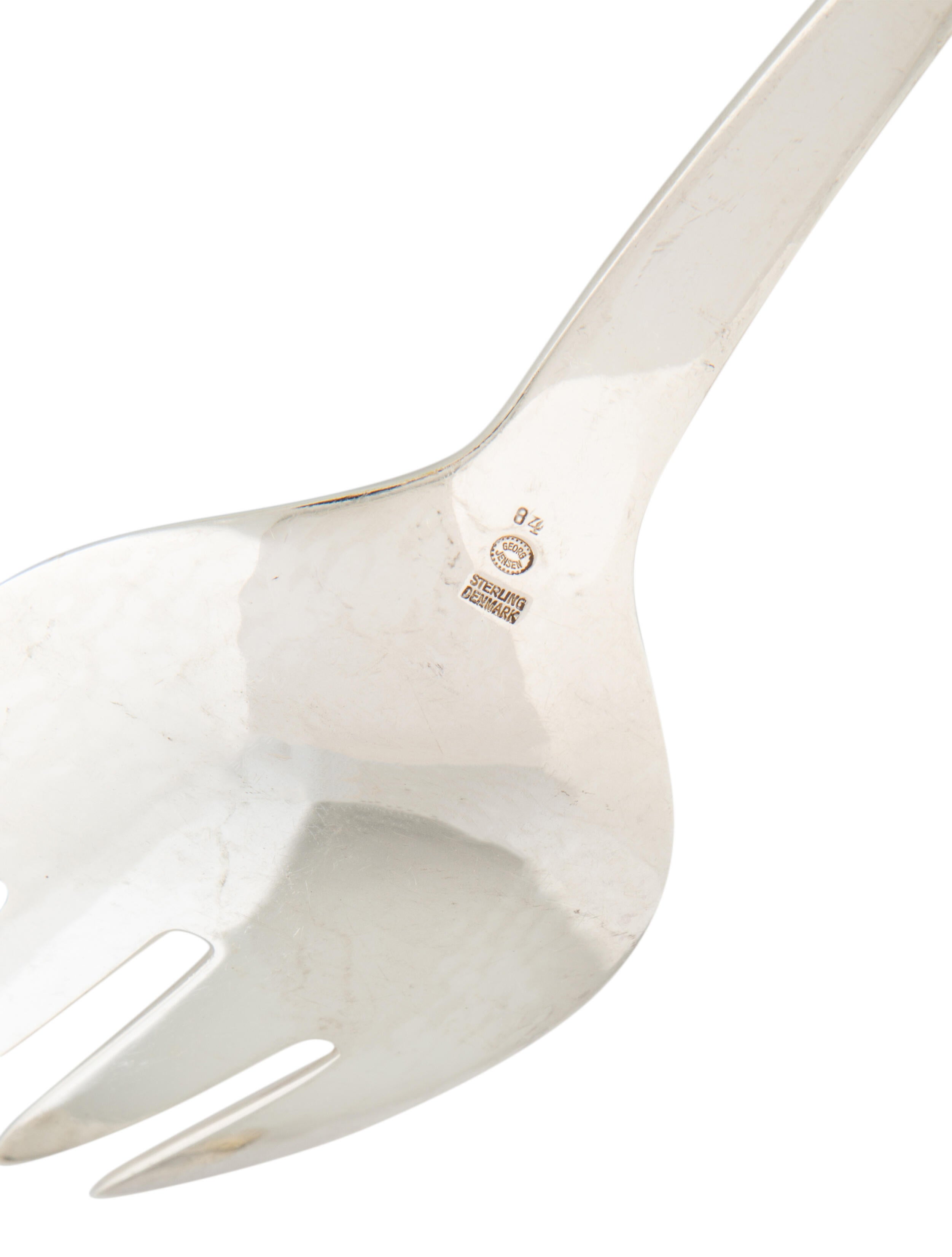 Georg Jensen Sterling Blossom Serving Fork and Spoon Set