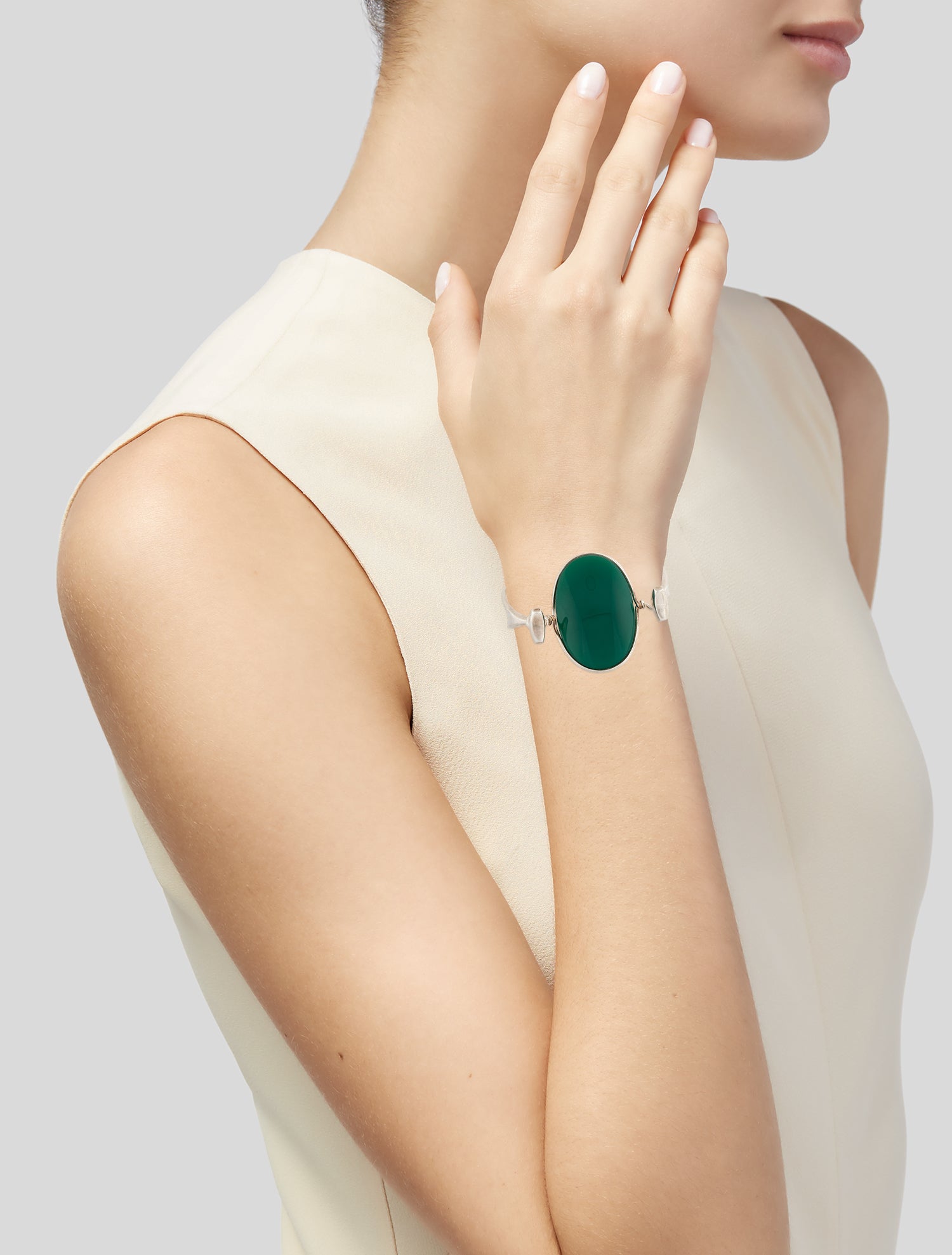 Georg Jensen Dyed Chalcedony Torun Bangle Bracelet