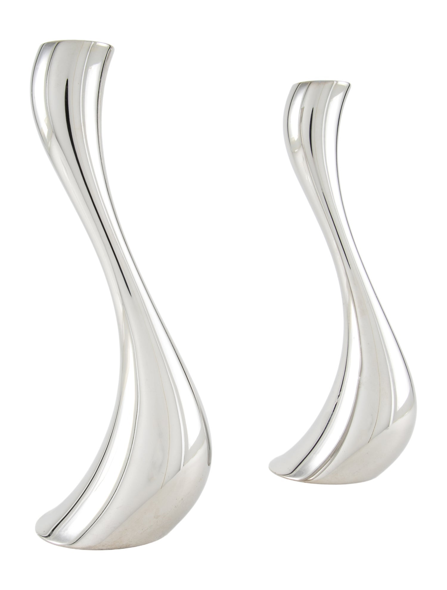 Georg Jensen Pair Of Cobra Candleholders