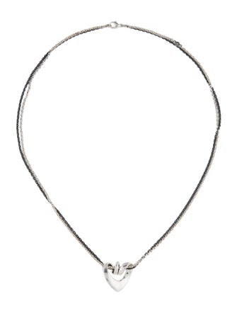 Georg Jensen Heart Slider Pendant Double Strand Necklace