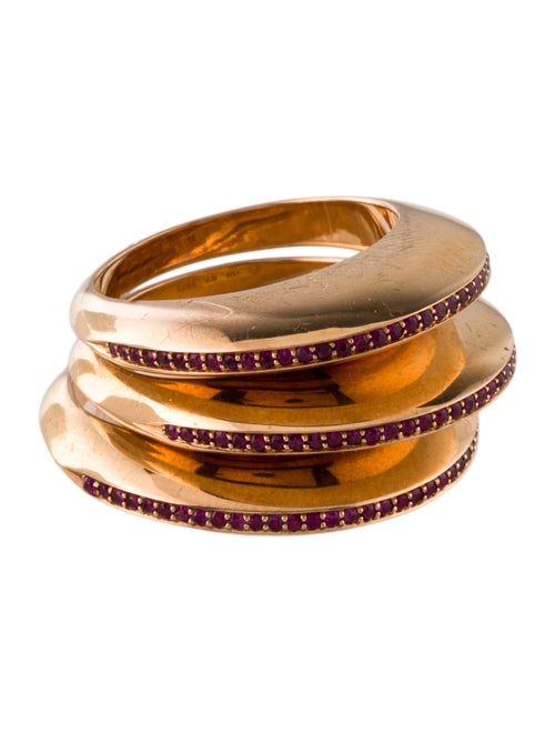 Georg Jensen 18K Ruby Dune Ring Set