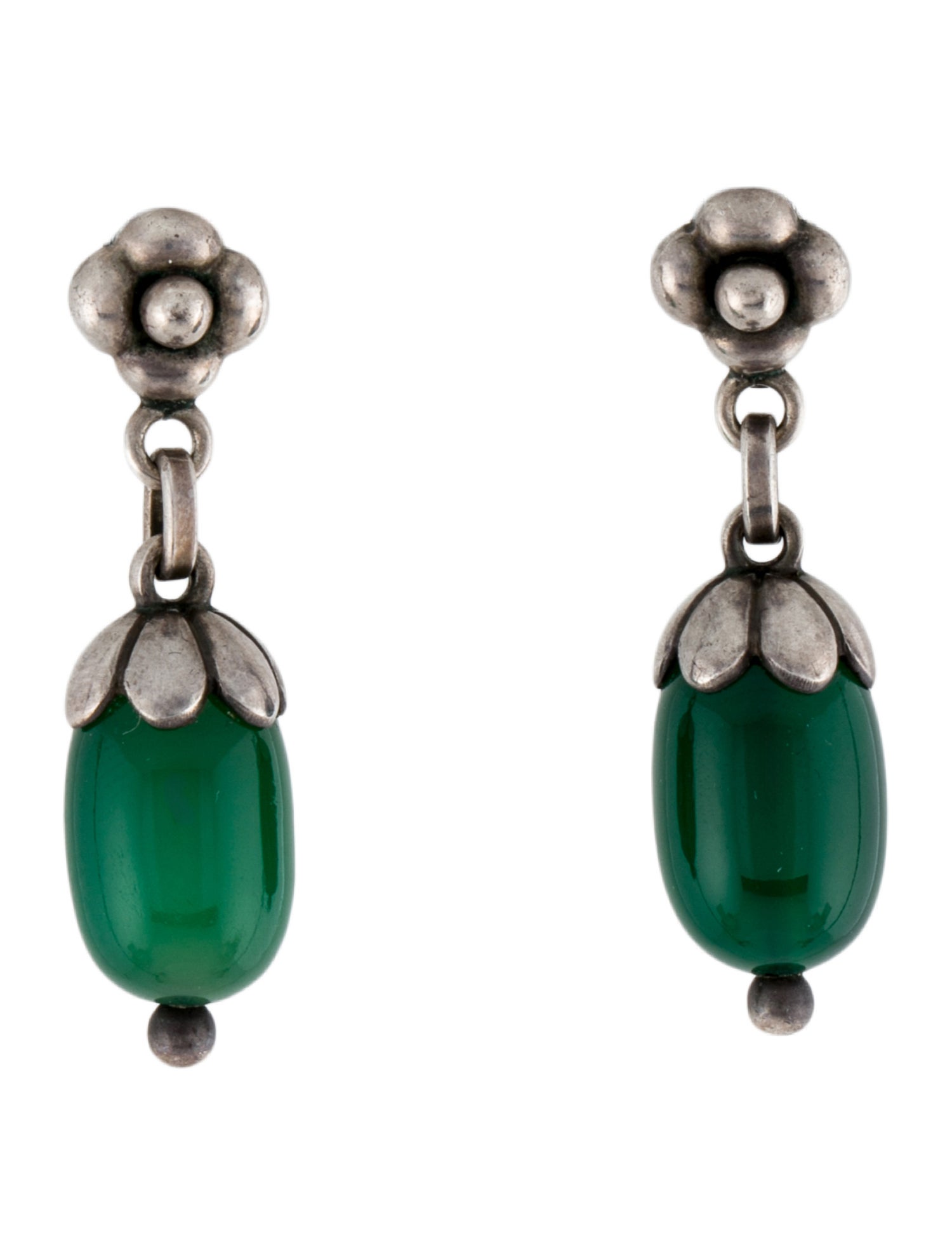 Georg Jensen Dyed Chalcedony Drop Earrings