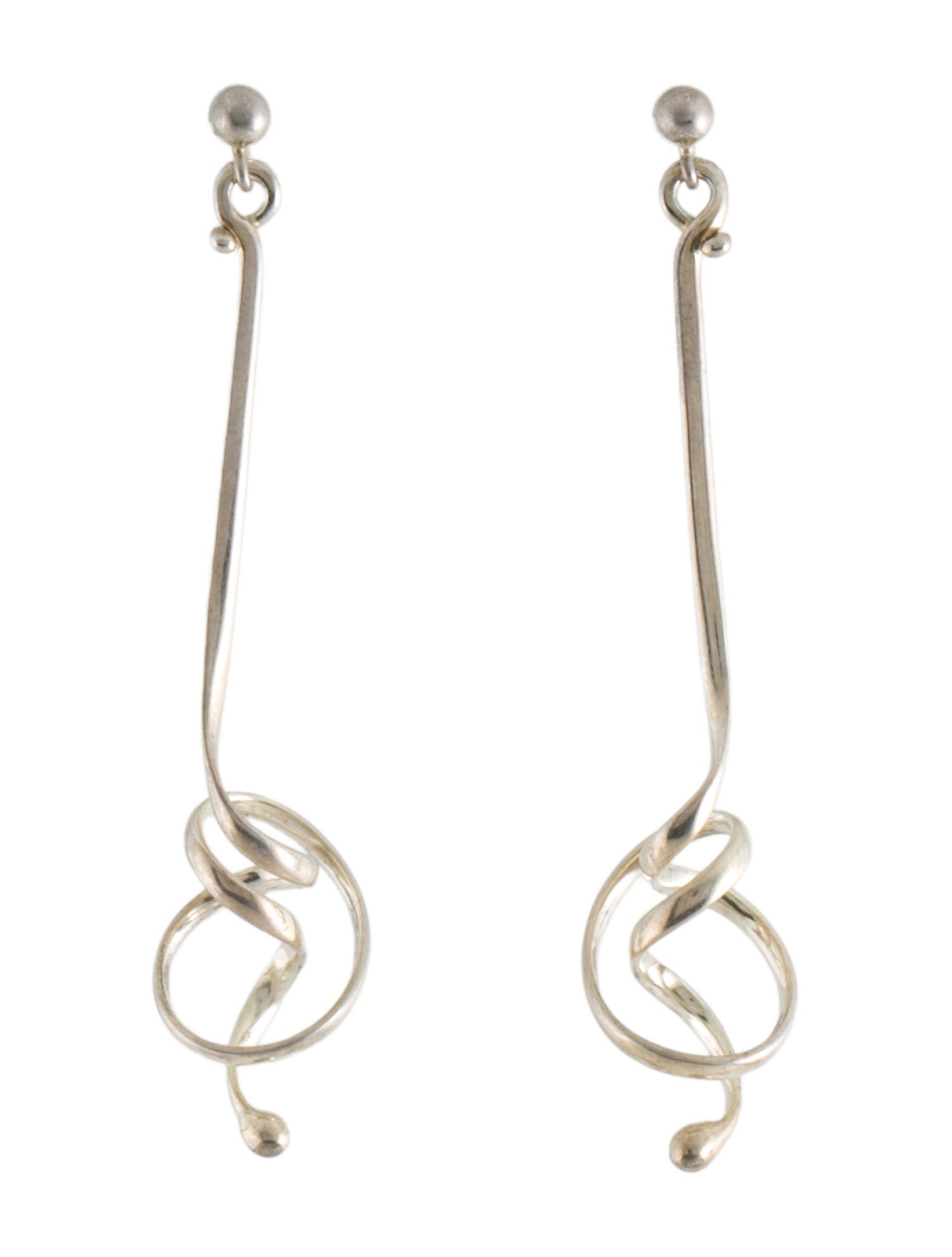 Georg Jensen Abstract Spiral Drop Earrings