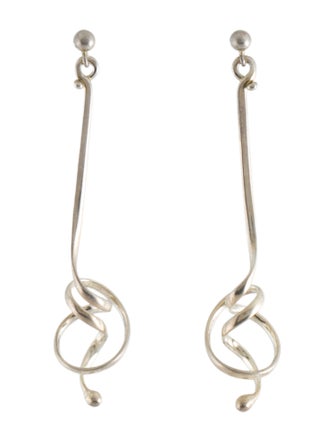 Georg Jensen Abstract Spiral Drop Earrings