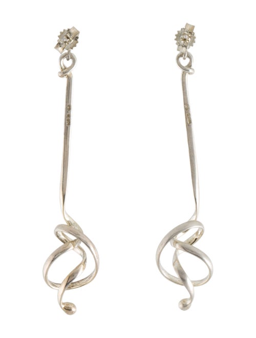 Georg Jensen Abstract Spiral Drop Earrings