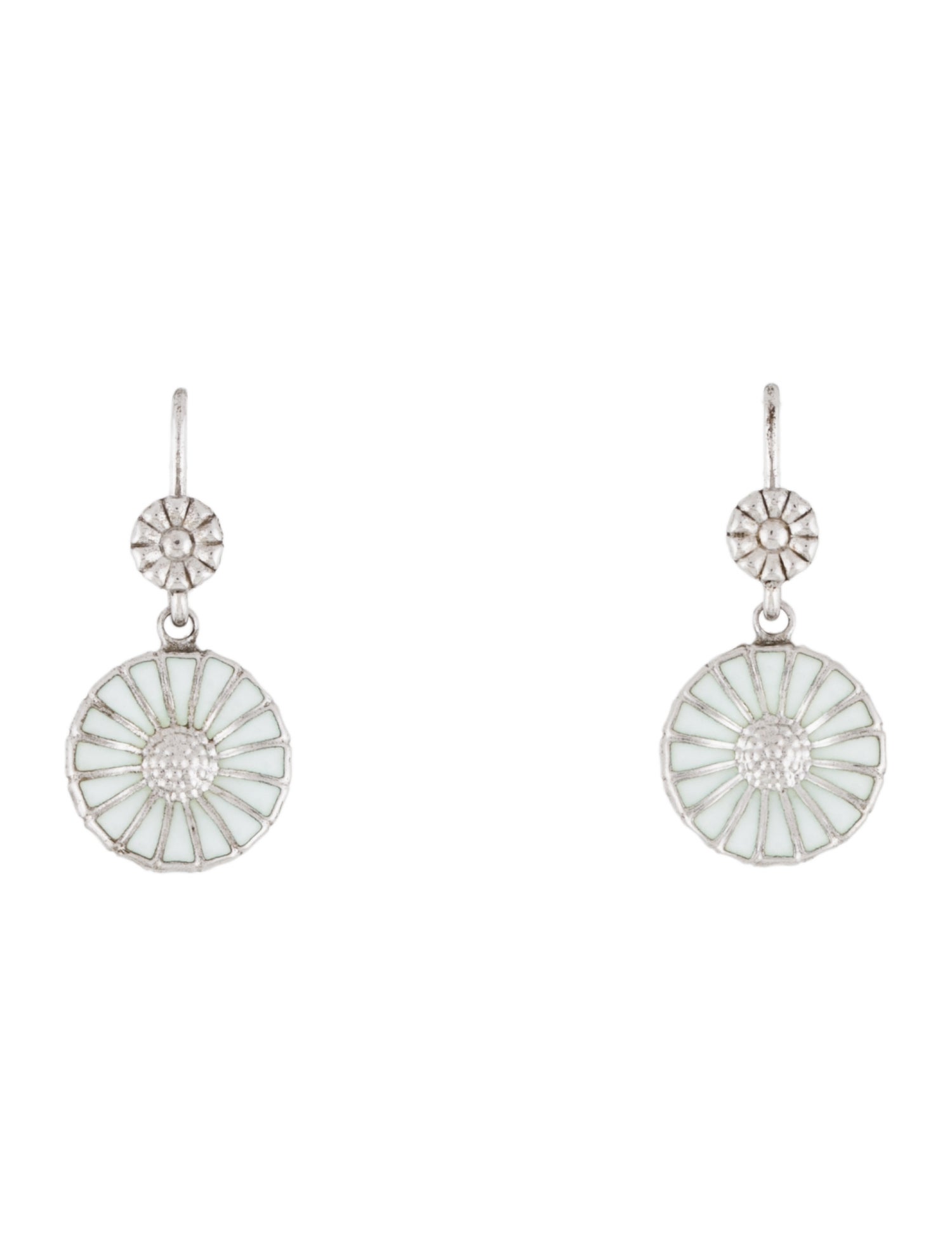 Georg Jensen Enamel Daisy Drop Earrings