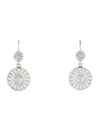 Georg Jensen Enamel Daisy Drop Earrings