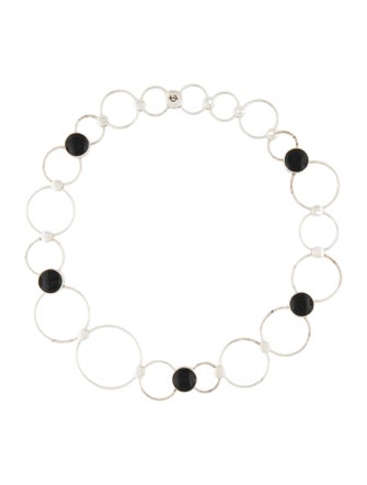 Georg Jensen Onyx Circles Choker Chain Necklace