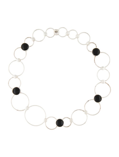 Georg Jensen Onyx Circles Choker Chain Necklace