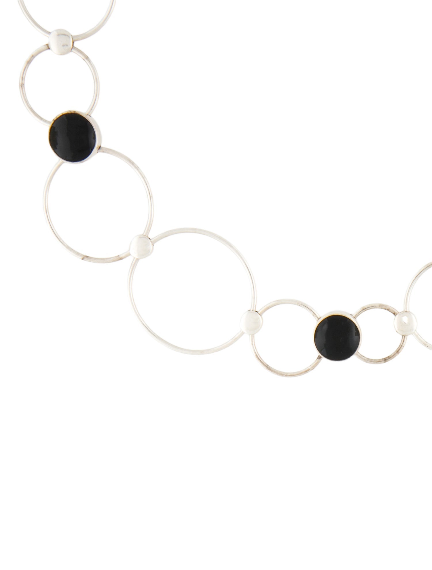 Georg Jensen Onyx Circles Choker Chain Necklace