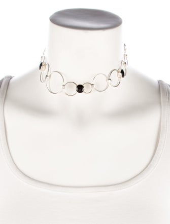 Georg Jensen Onyx Circles Choker Chain Necklace