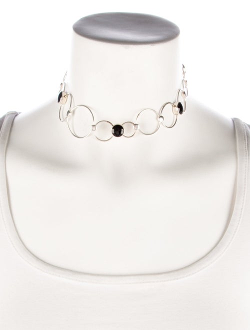 Georg Jensen Onyx Circles Choker Chain Necklace