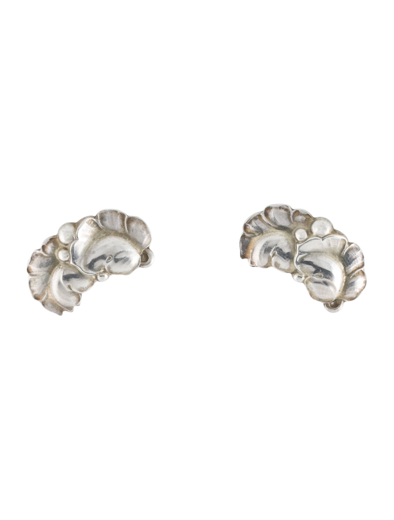 Georg Jensen Double Leaf Stud Earrings