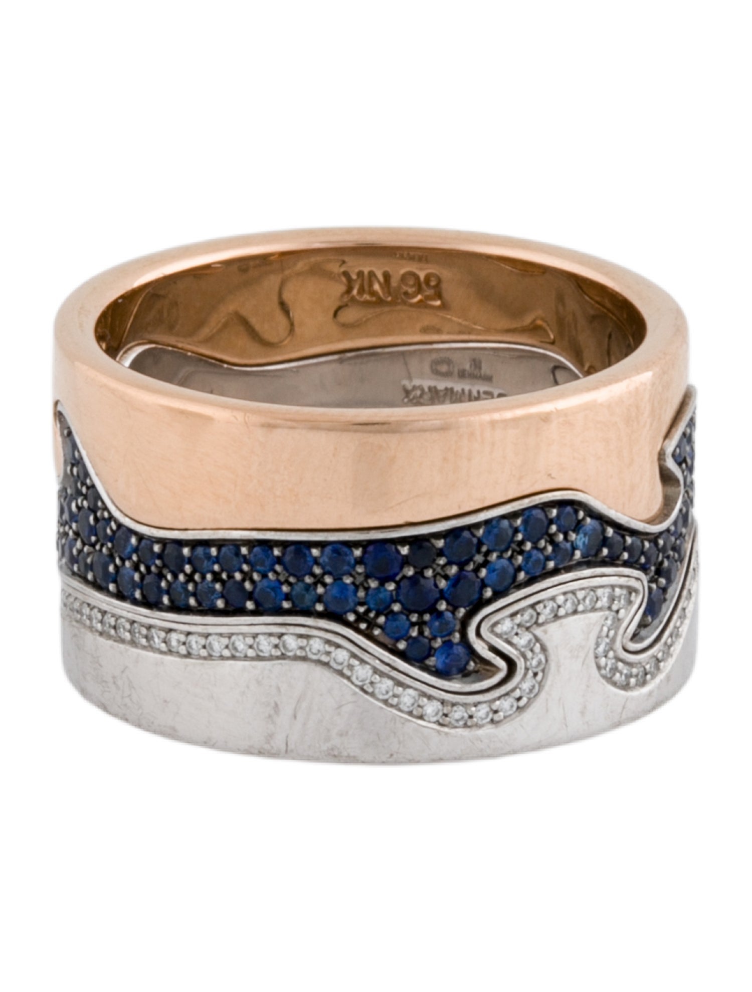 Georg Jensen 18K Sapphire & Diamond Fusion Band Set