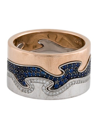 Georg Jensen 18K Sapphire & Diamond Fusion Band Set