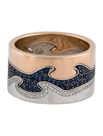 Georg Jensen 18K Sapphire & Diamond Fusion Band Set