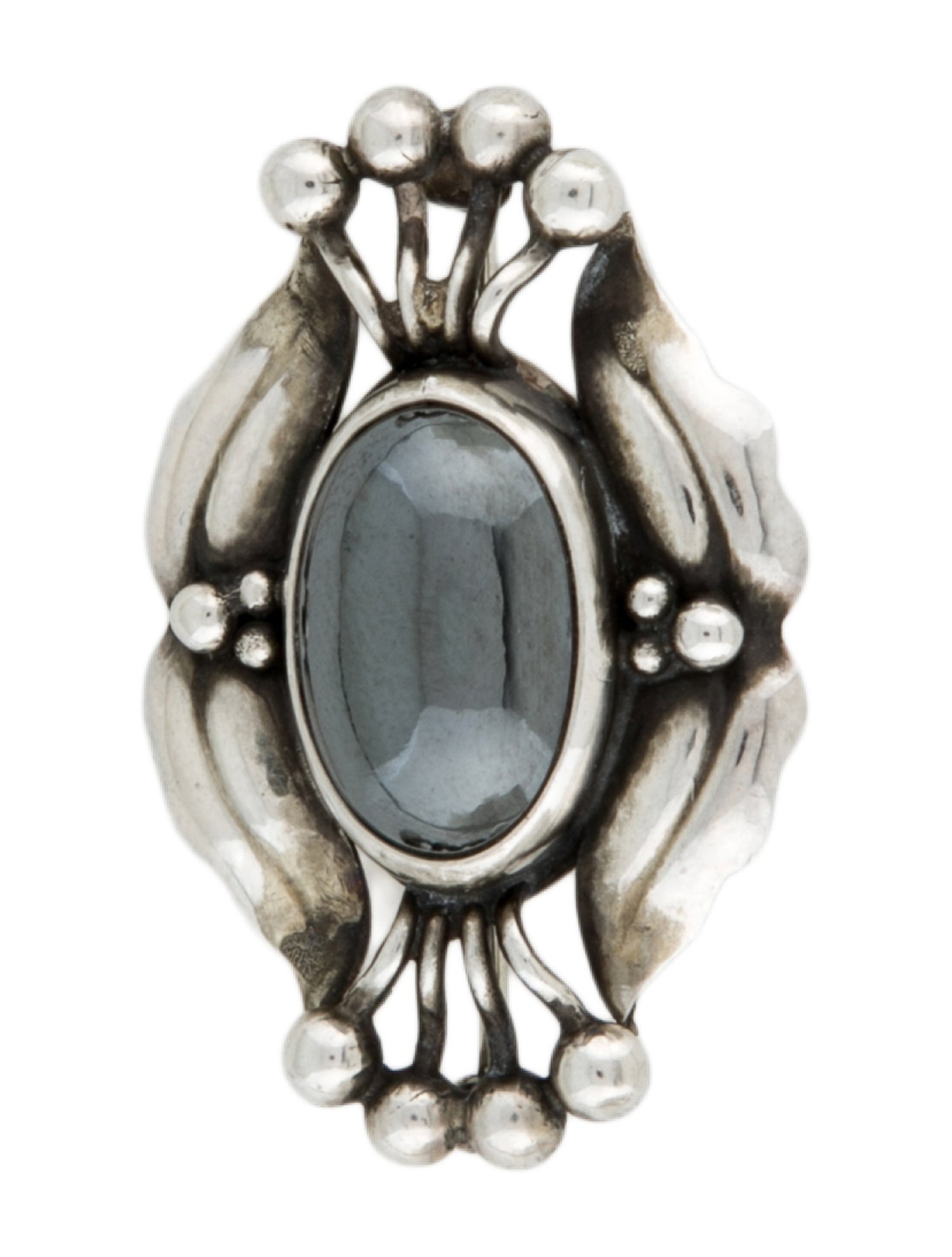 Georg Jensen Vintage Hematine Pin Brooch