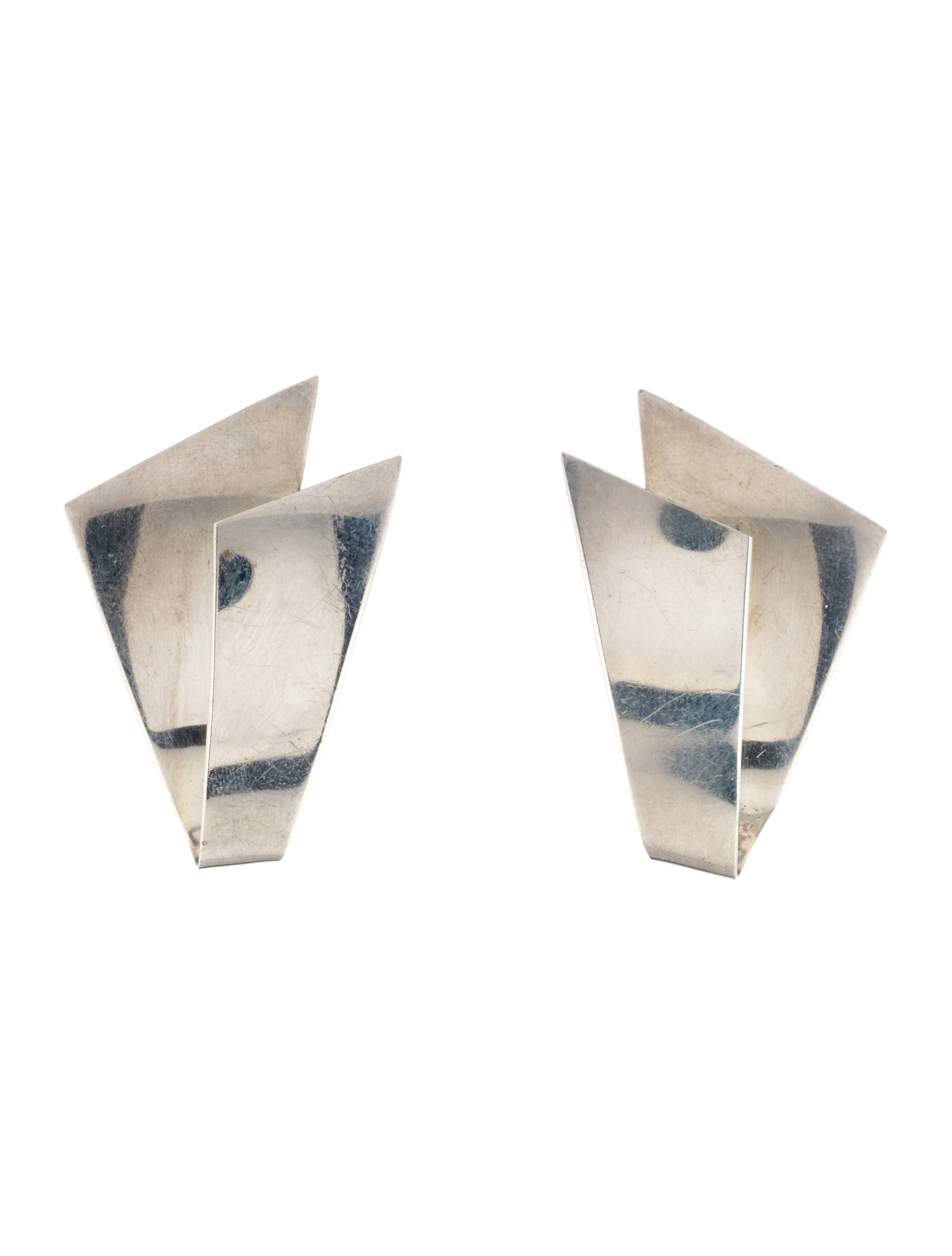 Georg Jensen #201 Sculptural Ribbon Clip-On Earrings