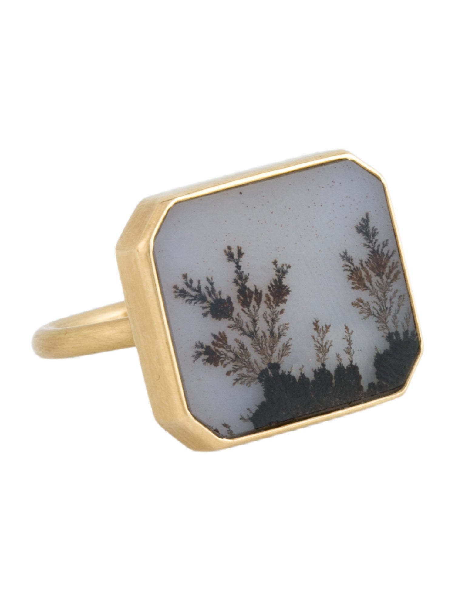 Gabriella Kiss 18K Dendritic Quartz Portrait Ring