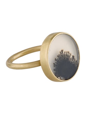 Gabriella Kiss 18K Dendritic Quartz Agate Cocktail Ring