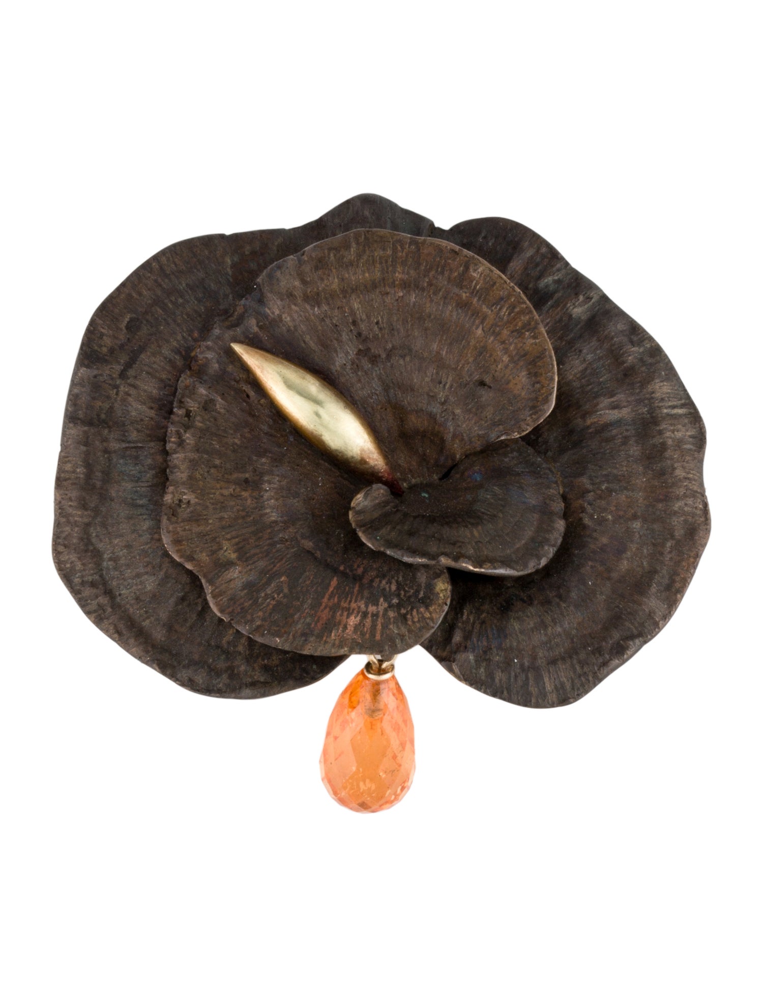 Gabriella Kiss Spessartine Garnet Mushroom Brooch