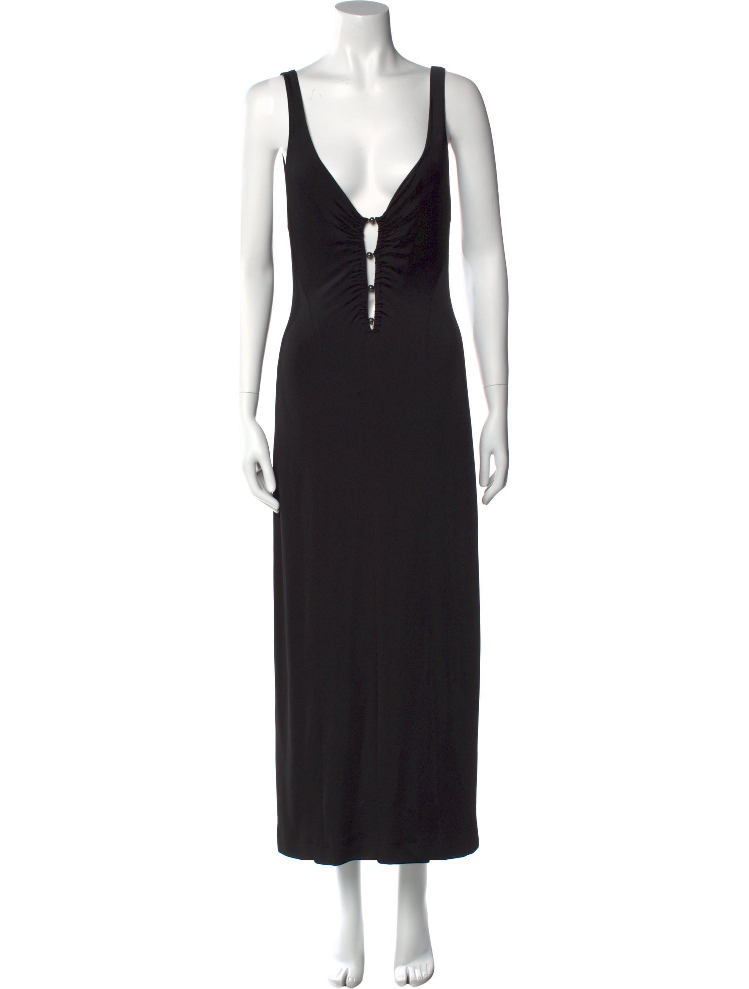 Galvan London Plunge Neckline Long Dress